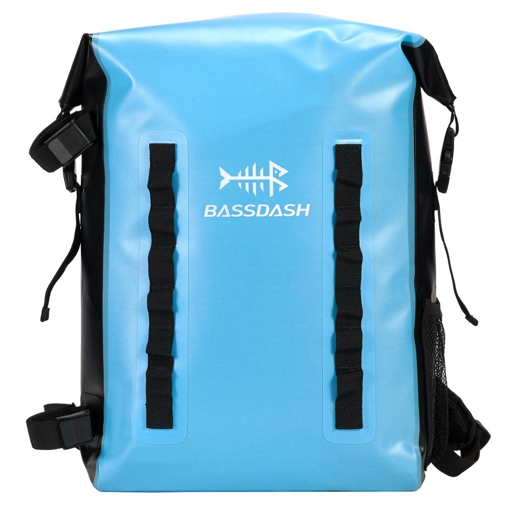 Waterproof TPU Backpack 24L Roll-Top Dry Bag with Rod Holder for Fishing, Hiking