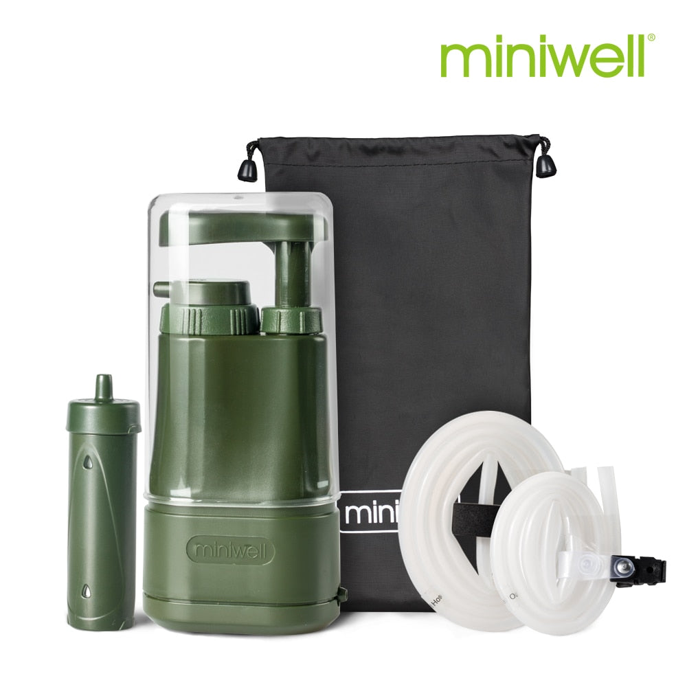 Miniwell Water Purification mini Pump, Backpacking Water Filter Purifier for Hiking, Camping
