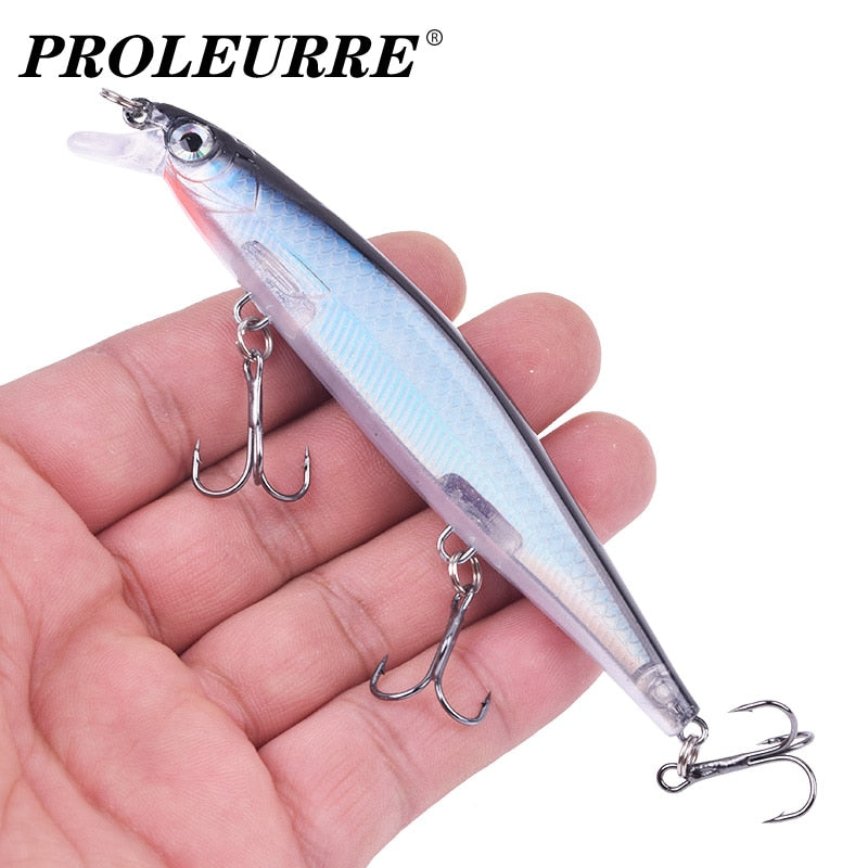 Proleurre Fishing Lures 11cm 13.8g Sinking Minnow Wobblers Plastic Artificial Baits