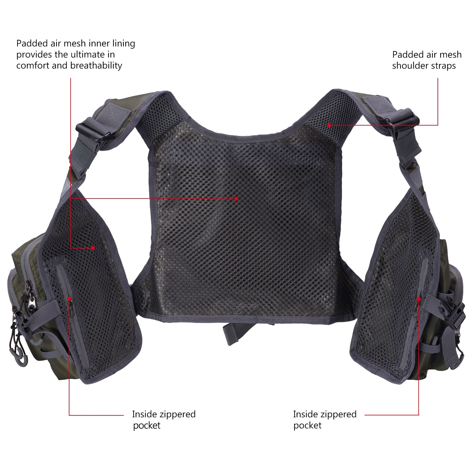 FV08 Ultra Lightweight Fly Fishing Vest for Men and Women Portable Chest Pack