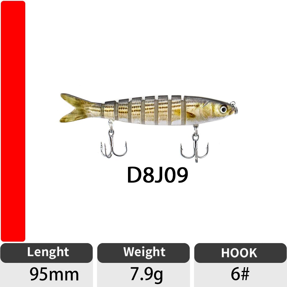 Sinking Wobblers Fishing Lures Jointed Crankbait Swimbait 8 Segment Hard Artificial