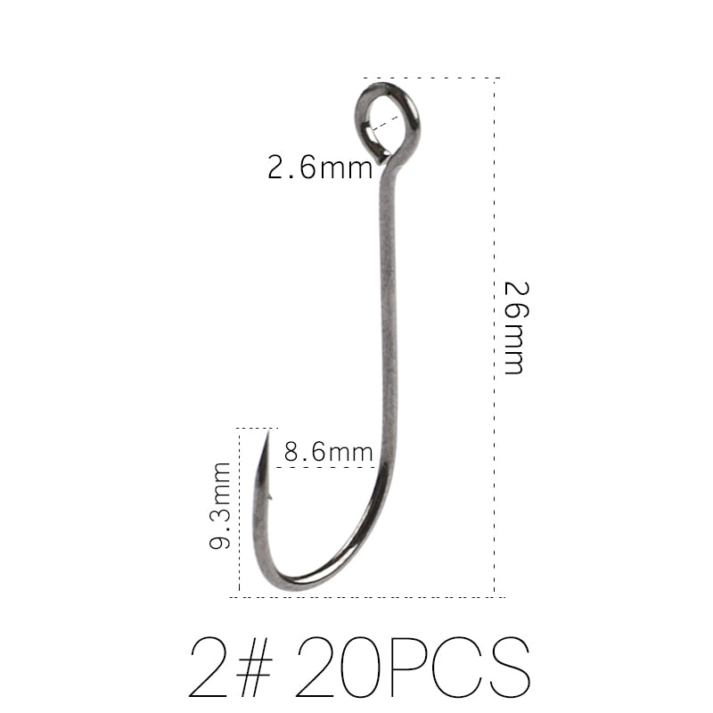 Supercontinent Barb Hook Fishing hook big ring Carbon Steel Single Hooks tackle  Worm