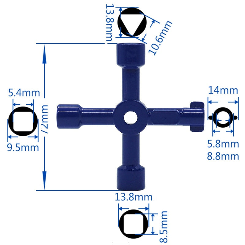 Multifunction 4 Ways Universal Triangle Wrench Key Plumber Keys Triangle For Gas