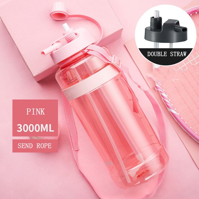 1L 2L 3L Large Capacity Sports Water Bottles Portable Plastic Outdoor Camping PicniC