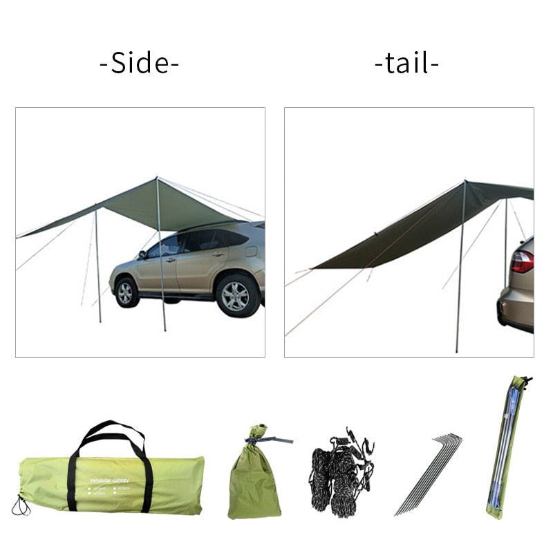 Car Tent Awning Waterproof Portable Outdoor Camping Tent Car Shade Sunshade