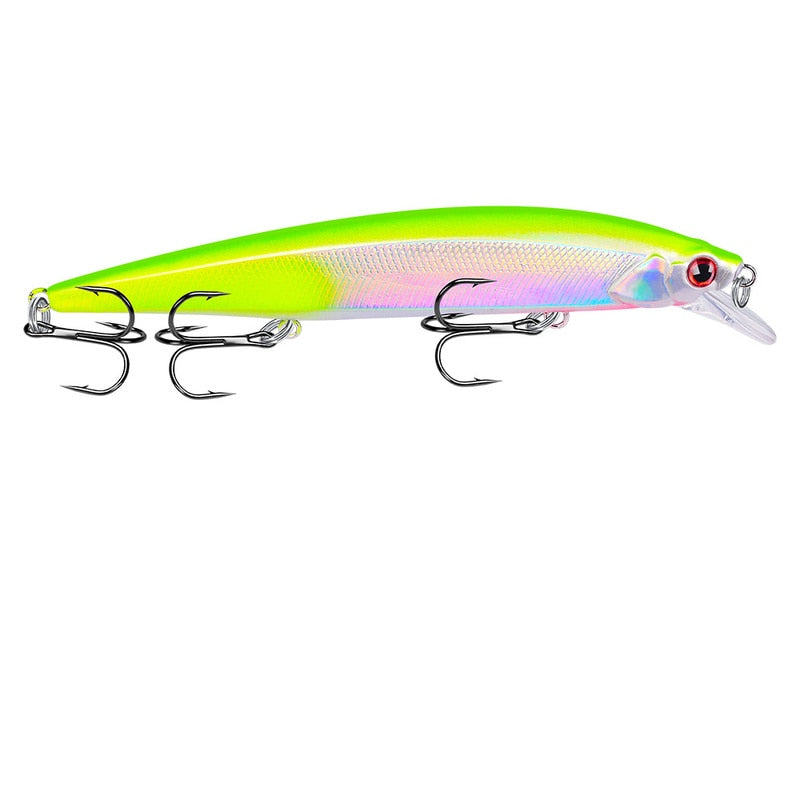 3D Bionic Minnow Fishing Lure Hard Bait with 3 Fishing Hooks Fishing Tackle Lure 3D