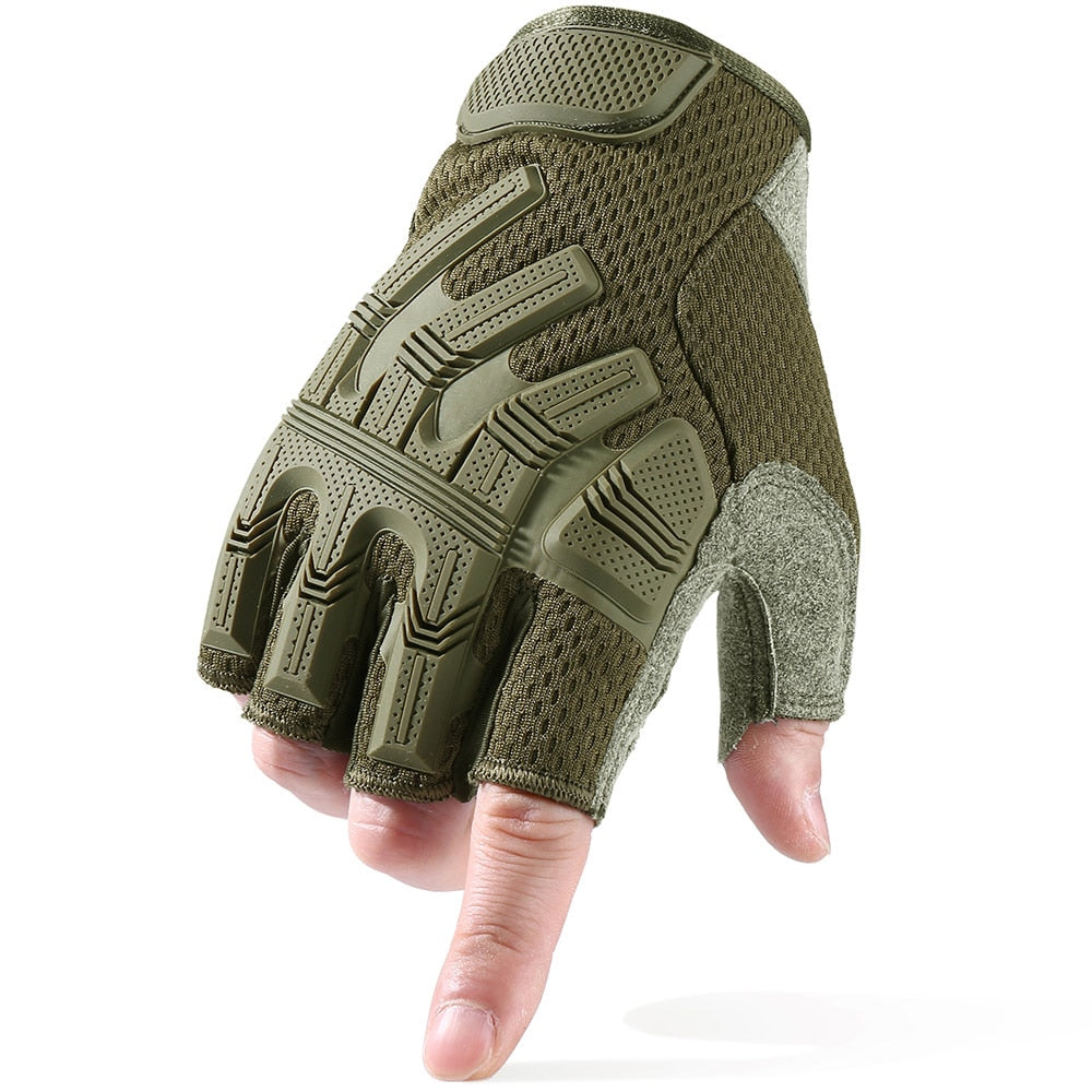 Fingerless Glove Half Finger Gloves Tactical Military Army Mittens SWAT Airsoft Bicycle