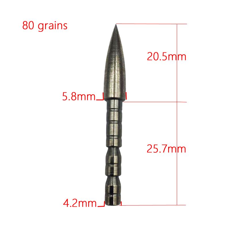 12PCS 4.2 mm Arrow Head Bullet Point Tip Arrow Head DIY 80 100 120 Grain  For ID 4.2 mm