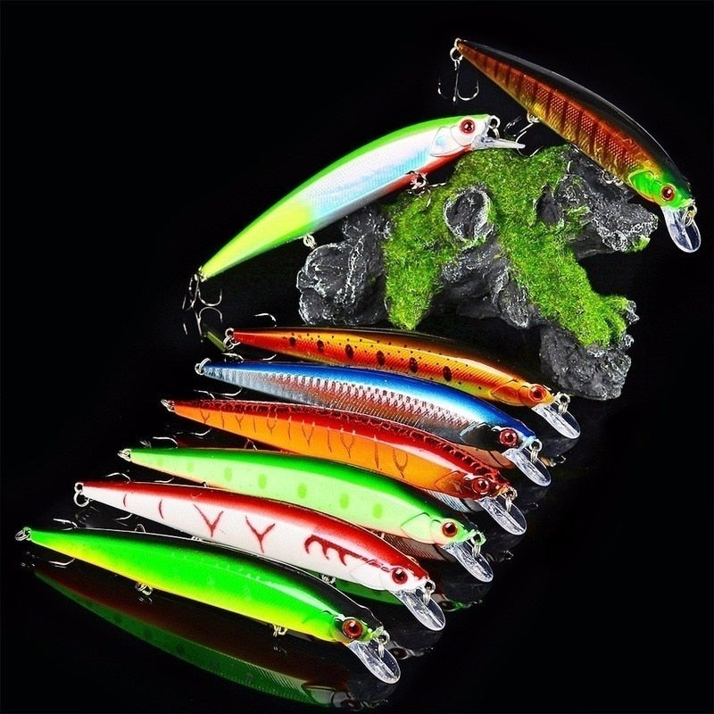 3D Bionic Minnow Fishing Lure Hard Bait with 3 Fishing Hooks Fishing Tackle Lure 3D