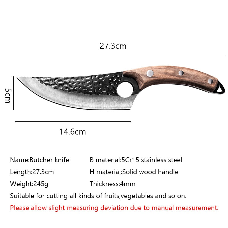 Forged Boning Knife Serbian Chef Knife Stainless Steel Kitchen Knife Butcher Fish Knife