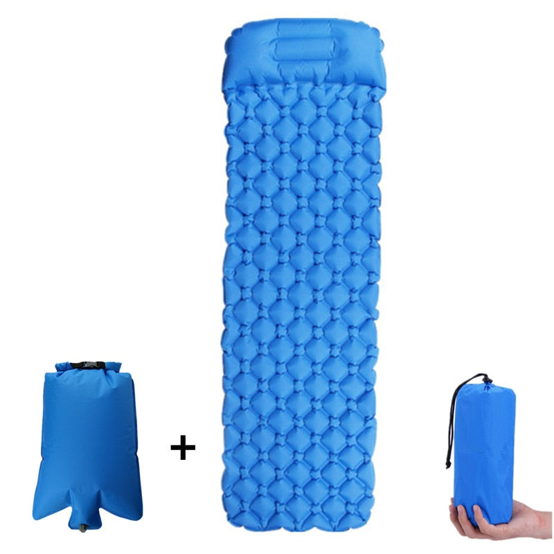 Portable Air Camping Mats Inflatable Bed Mattress Sleeping Pad Fast Filling Air