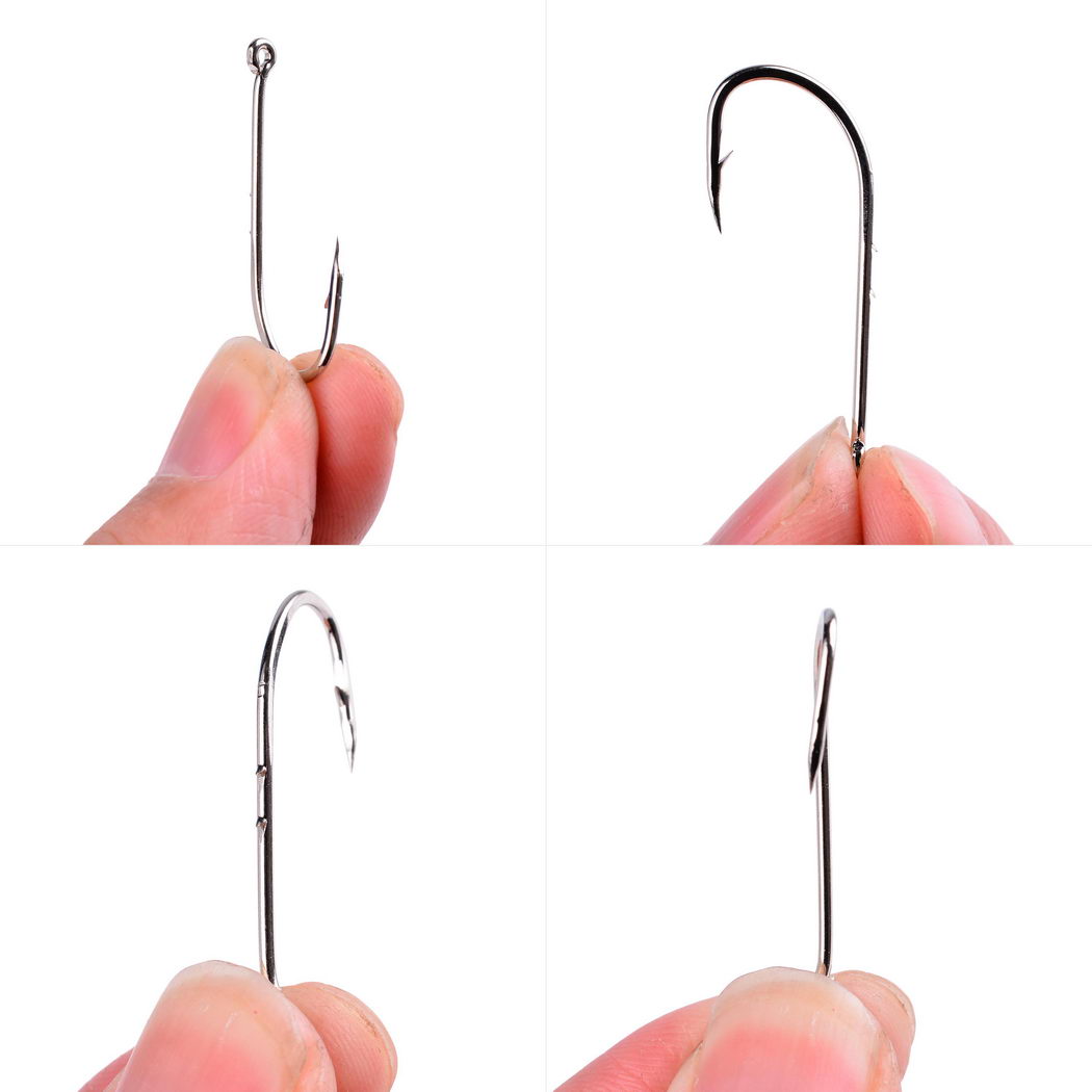 Shank Fishing Hook 1#-12# Fish Hooks High Carbon Steel Sharp Barbed Offset Narrow