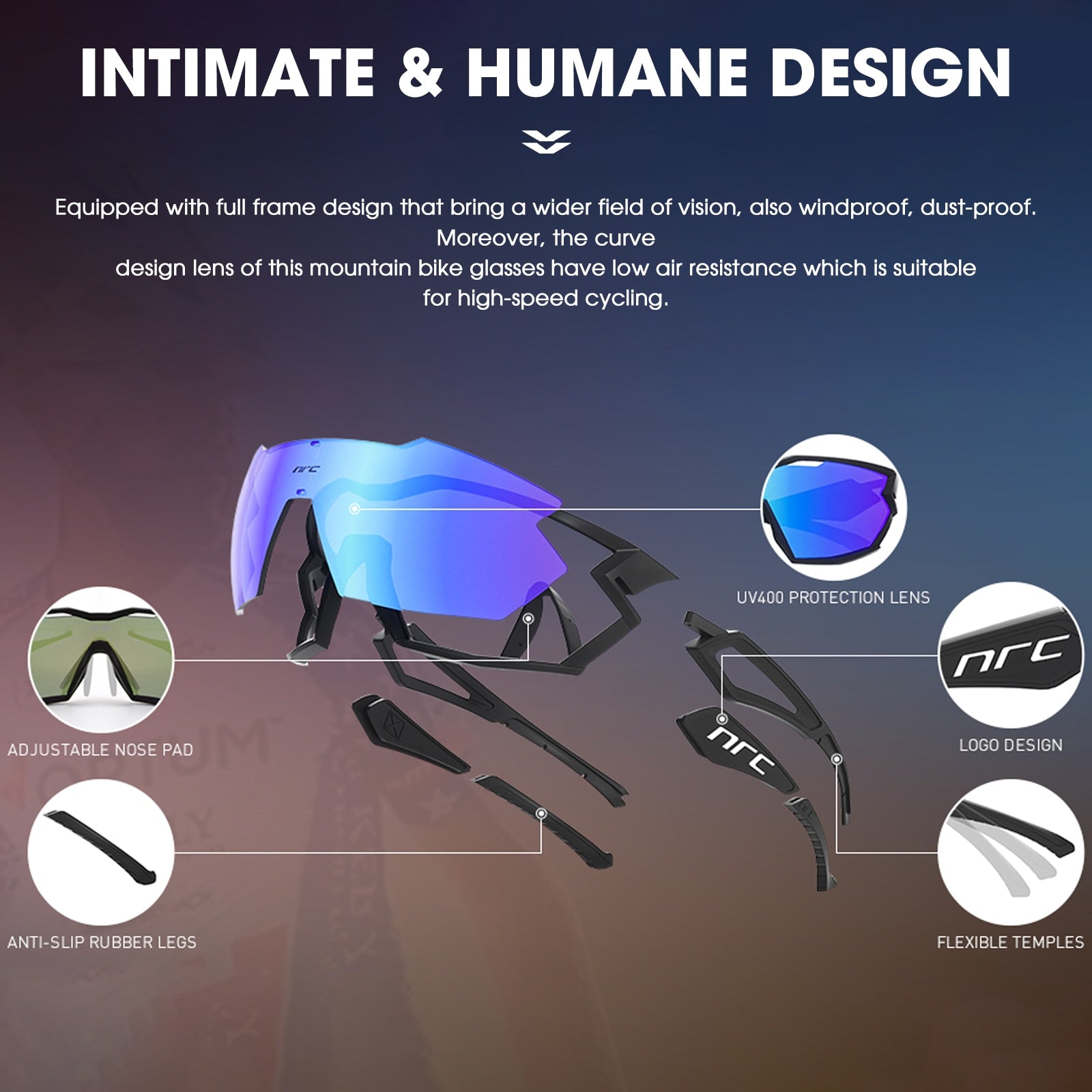 2023 NRC P-Ride Photochromic Cycling Glasses man Mountain Bike Bicycle Sport Cycling