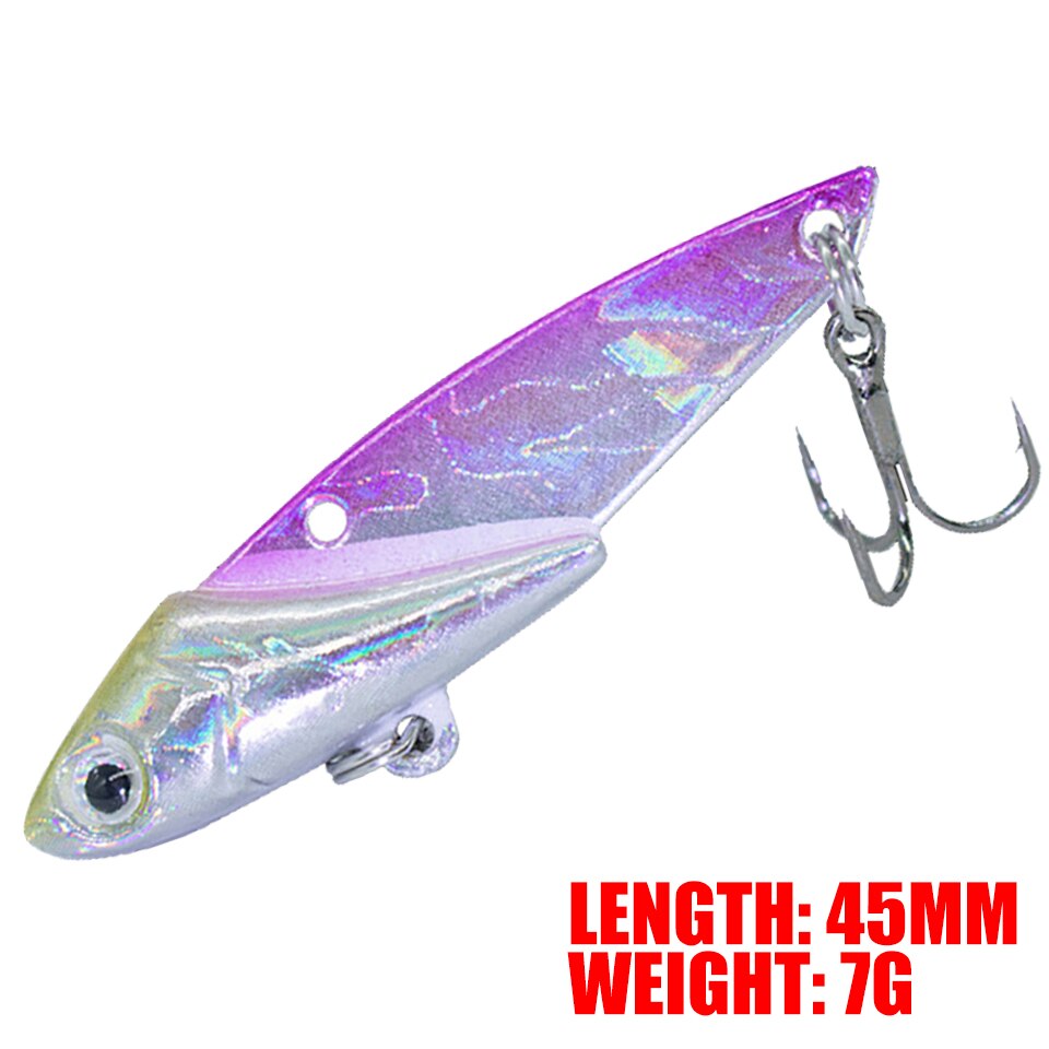 1Pcs Metal VIB FIshing Lure Vibration 3D Eyes Pesca Crank Lures Winter Sinking Hard Bait