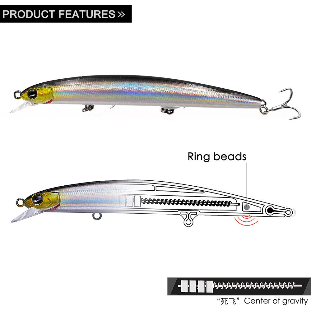 EWE BAOJUN2 Floating Minnow Fishing Lure S115/S125/S140F Jerkbait 13/17/21g