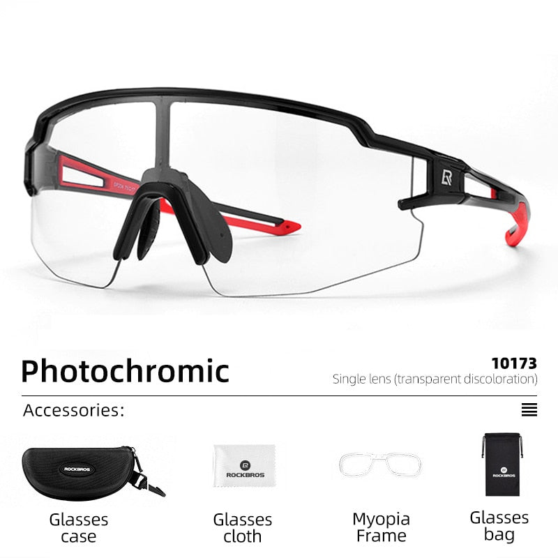 ROCKBROS Photochromic Cycling Glasses Bike Bicycle Glasses Sports Men & Boy