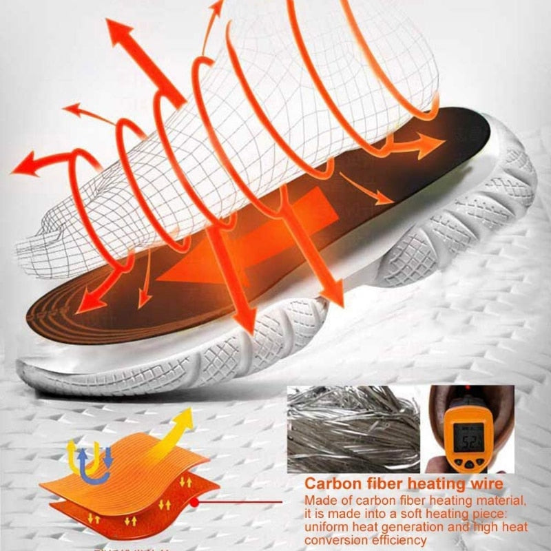 USB Heated Shoe Insoles Feet Warm Sock Pad Mat Electrically Heating Insoles Washable Warm