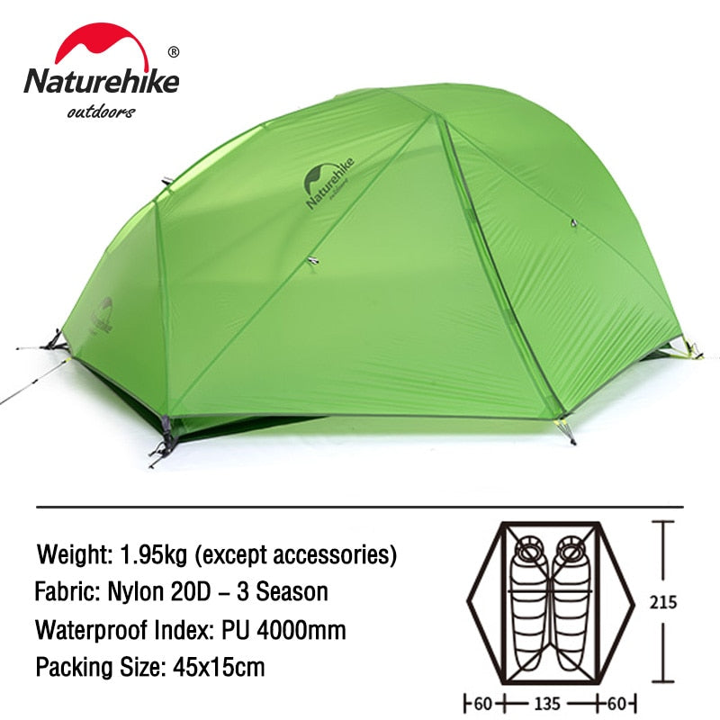 Star River 2 Tent 2 Person Ultralight Waterproof Camping Tent Double Layer 4 Seasons Tent Outdoor