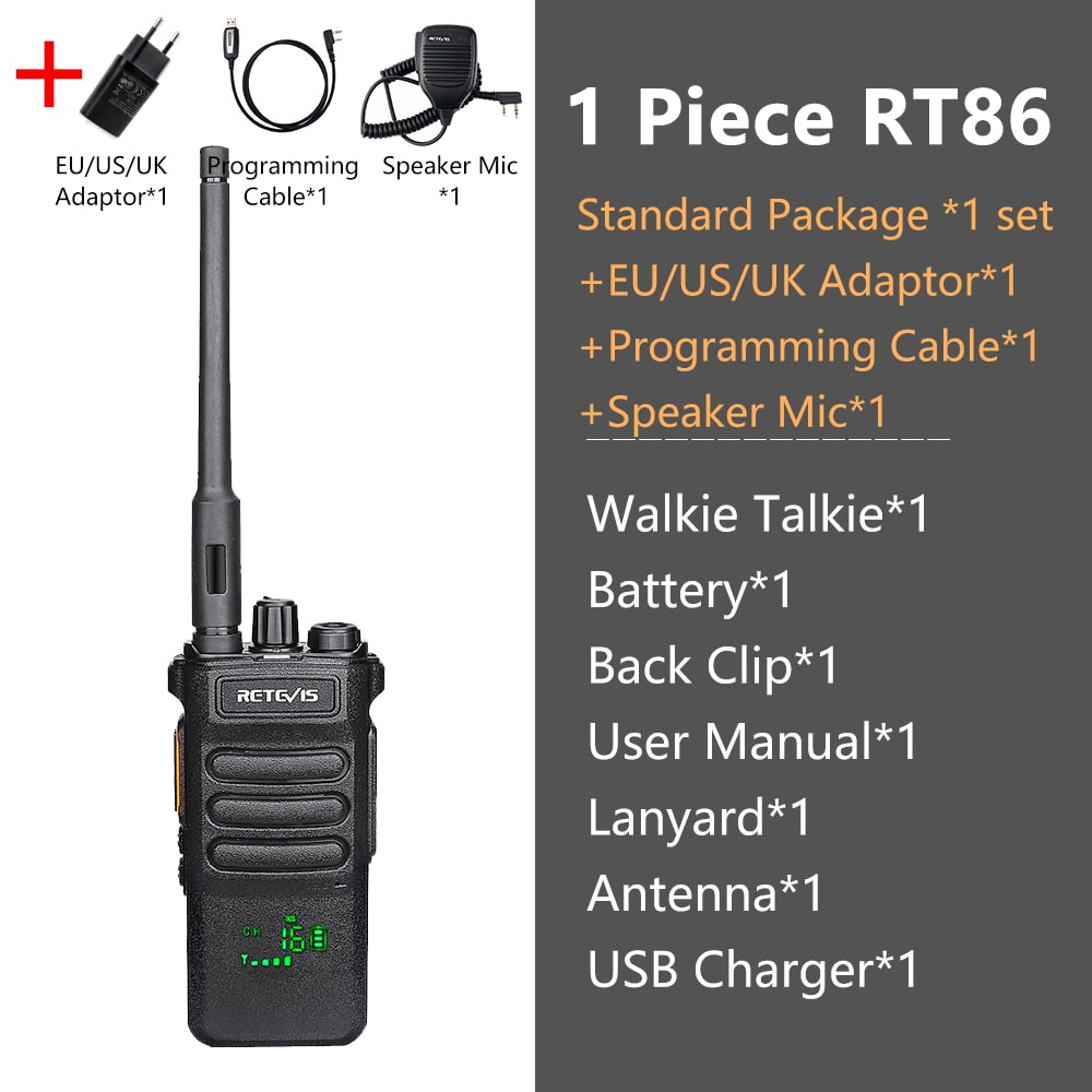 Talkie Long Range RT86 Walkie-talkies 1/ 2 pcs Two-way radio Powerful Portable Radio