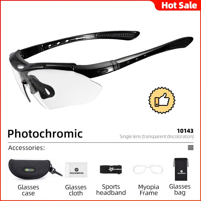 ROCKBROS Photochromic Cycling Glasses Bike Bicycle Glasses Sports Men & Boy