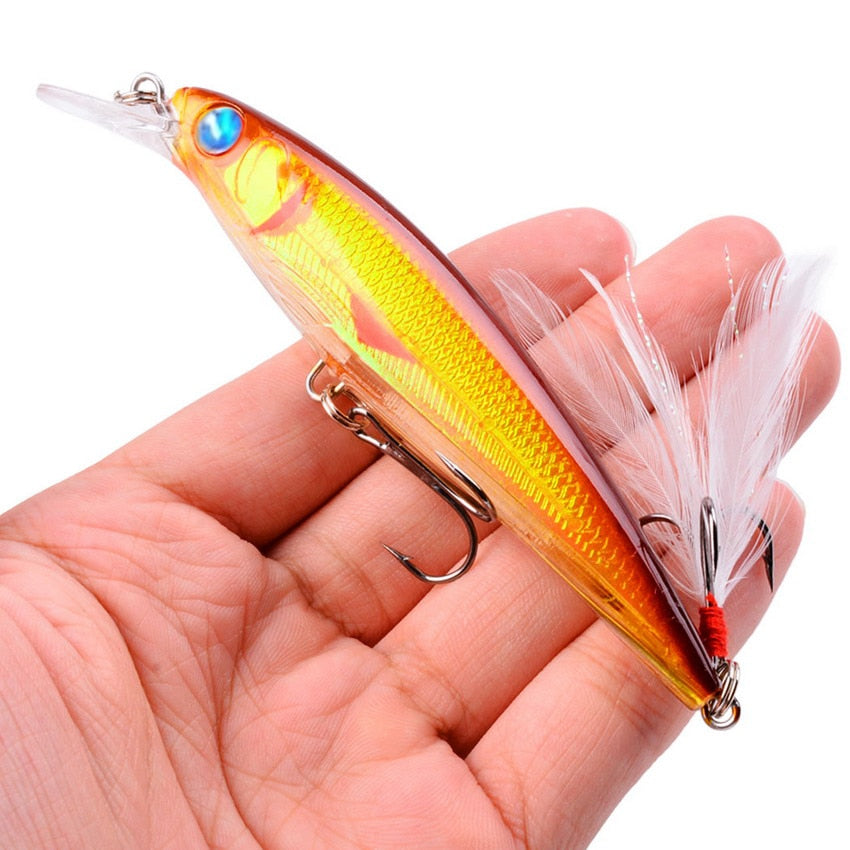 Laser Minnow Fishing Lure 11CM 13G pesca hooks fish wobbler tackle crankbait artificial