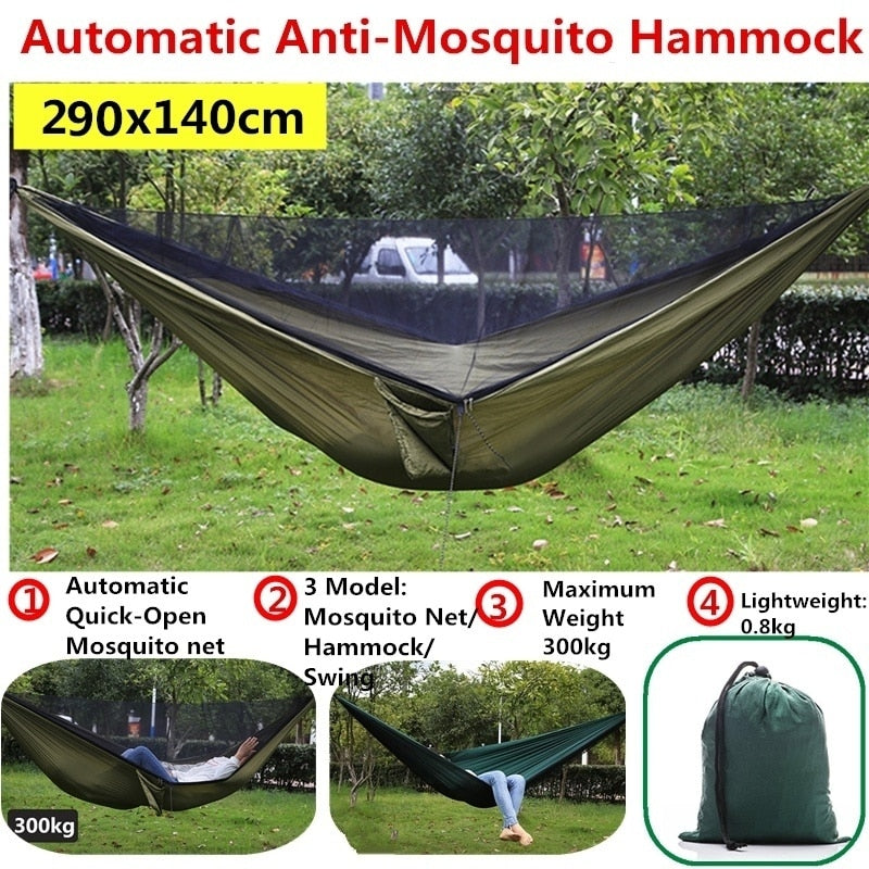 Hammock Mosquito Net and Hammock Canopy Portable Nylon Hammock Rain Fly Tree