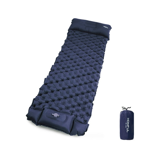 Sleeping Pad Camping Inflatable Mattress with Pillows Travel Mat Folding Bed Ultralight