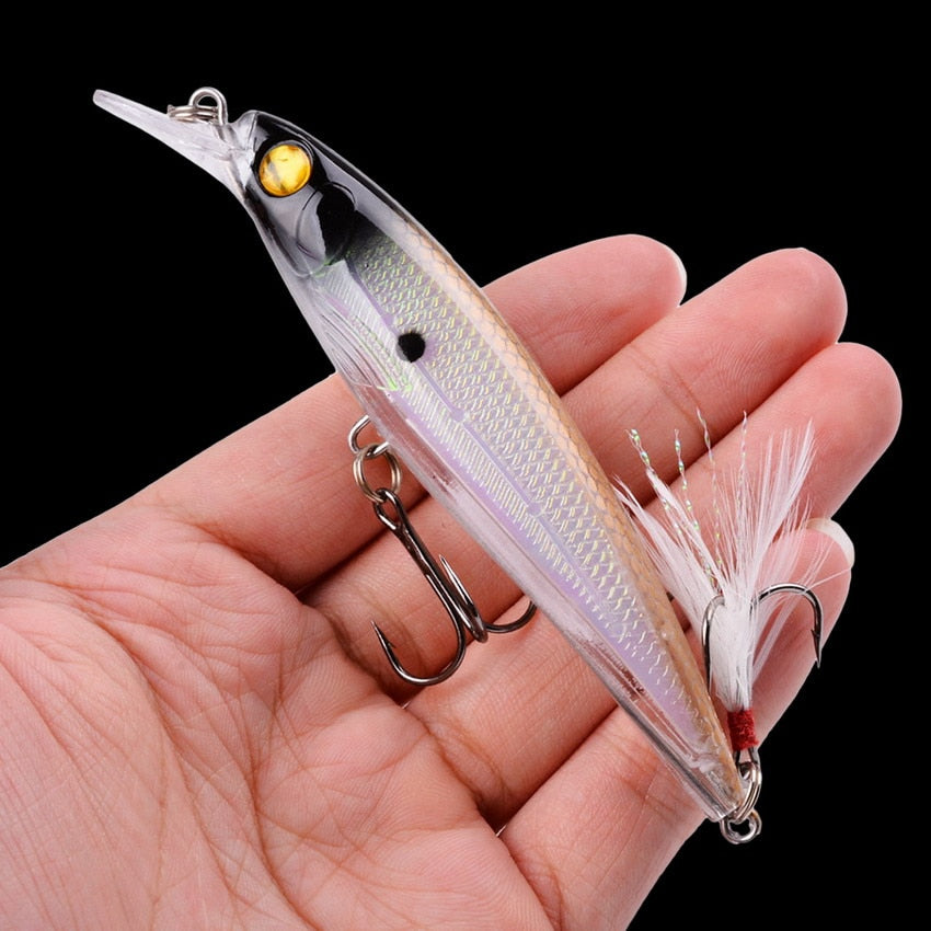 Laser Minnow Fishing Lure 11CM 13G pesca hooks fish wobbler tackle crankbait artificial