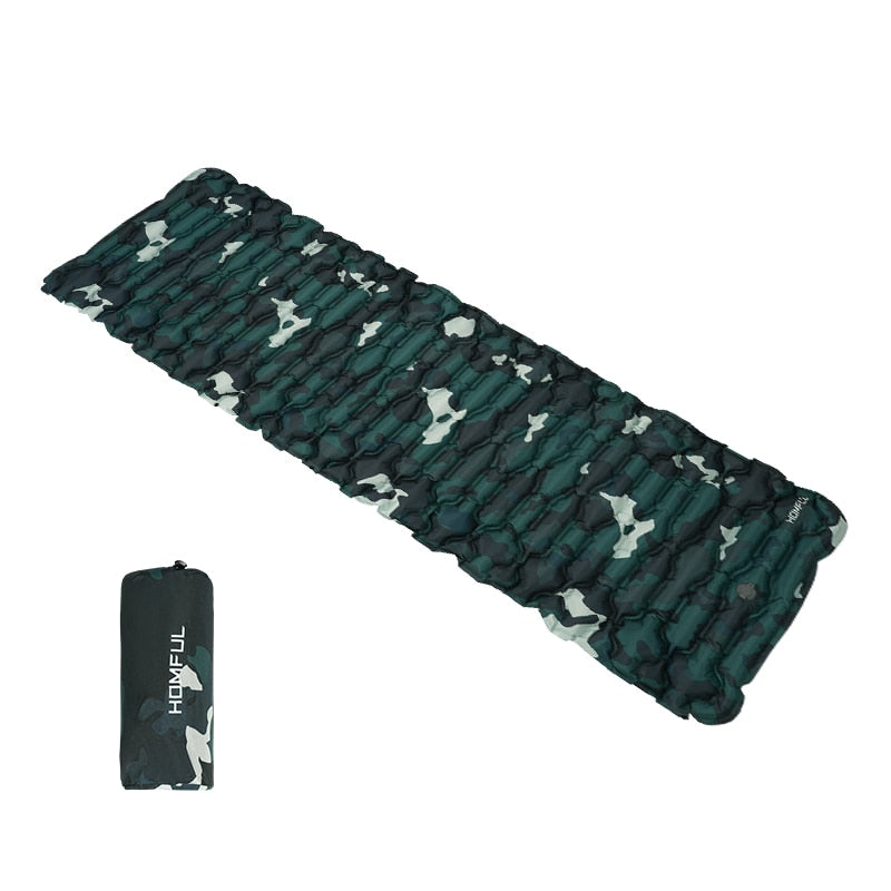 Trekking Outdoor Sleeping Pad Camping Inflatable Mattress with Pillows Travel Mat Folding Bed