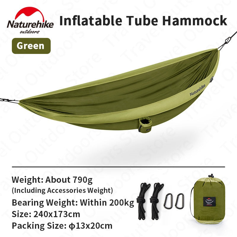 Loiding weight 200KG 2 Person Ultralight Inflatable Camping Hammock Tent 210T Nylon