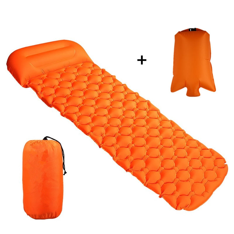 Portable Air Camping Mats Inflatable Bed Mattress Sleeping Pad Fast Filling Air