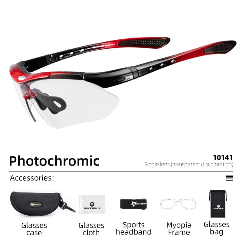 ROCKBROS Photochromic Cycling Glasses Bike Bicycle Glasses Sports Men & Boy