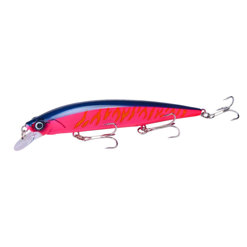 3D Bionic Minnow Fishing Lure Hard Bait with 3 Fishing Hooks Fishing Tackle Lure 3D