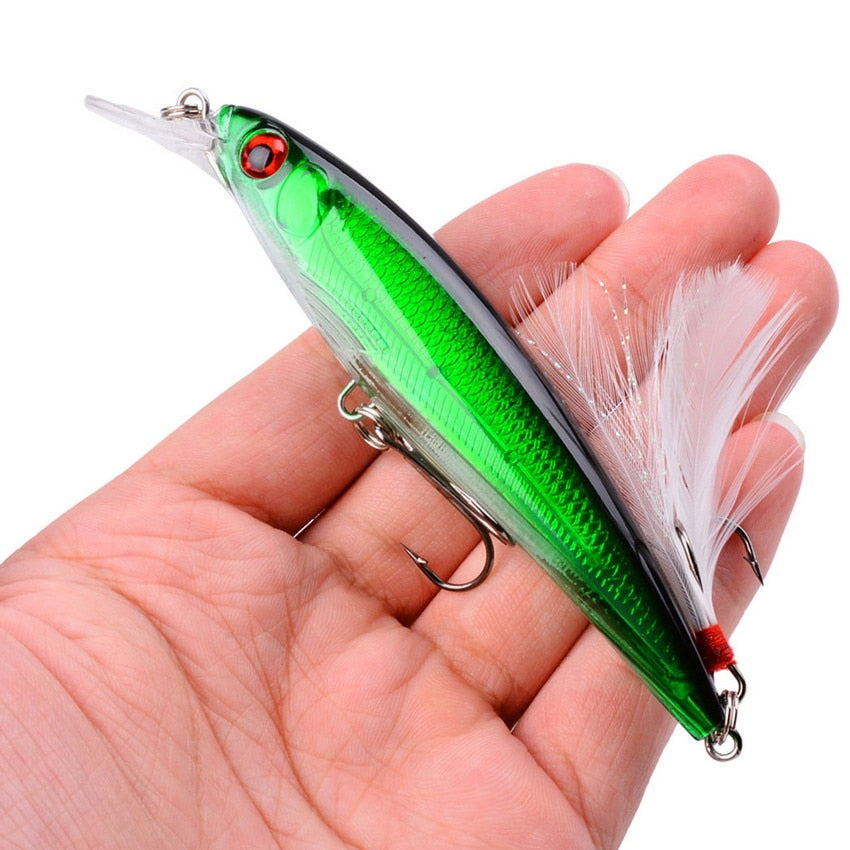 Laser Minnow Fishing Lure 11CM 13G pesca hooks fish wobbler tackle crankbait artificial