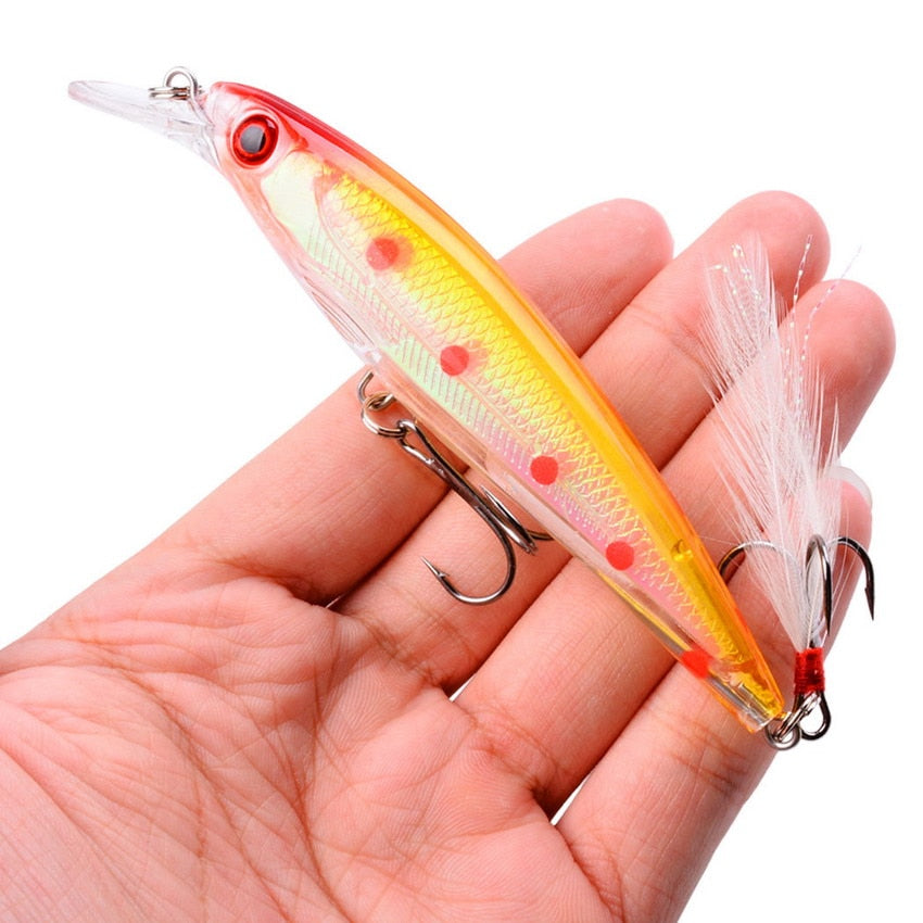 Laser Minnow Fishing Lure 11CM 13G pesca hooks fish wobbler tackle crankbait artificial