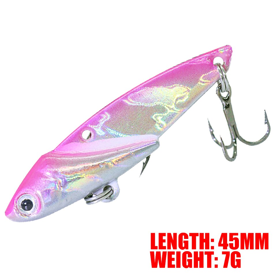 1Pcs Metal VIB FIshing Lure Vibration 3D Eyes Pesca Crank Lures Winter Sinking Hard Bait