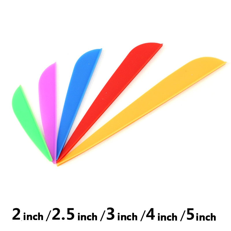 Rubber Arrow Vanes 2 / 2.5 / 3 / 4 / 5 inches Plastic Fletch Vanes Archery Feathers for arrow