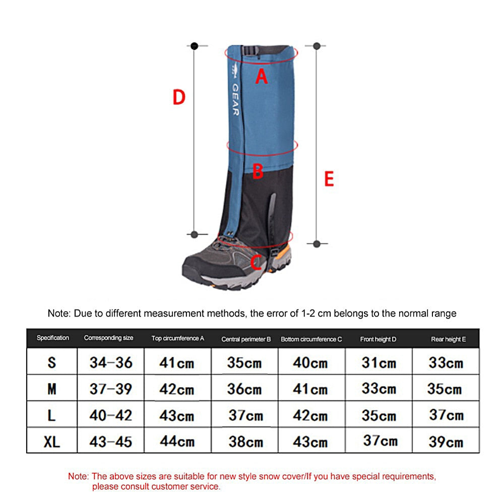 Outdoor Travel Leg Warmers Hiking Leg Gaiter Waterproof Legging Shoes Hunt Climbing