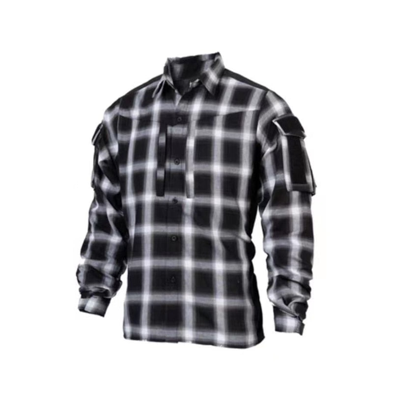 Bacraft TRN Tactical Plaid Shirt Long Sleeve Breathable Tactical Combat Commuting Shirt