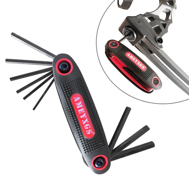 9 In 1 Folding Hex Wrench Set Key Device Repair Tools Archery Bow Outdoor Sports Tool