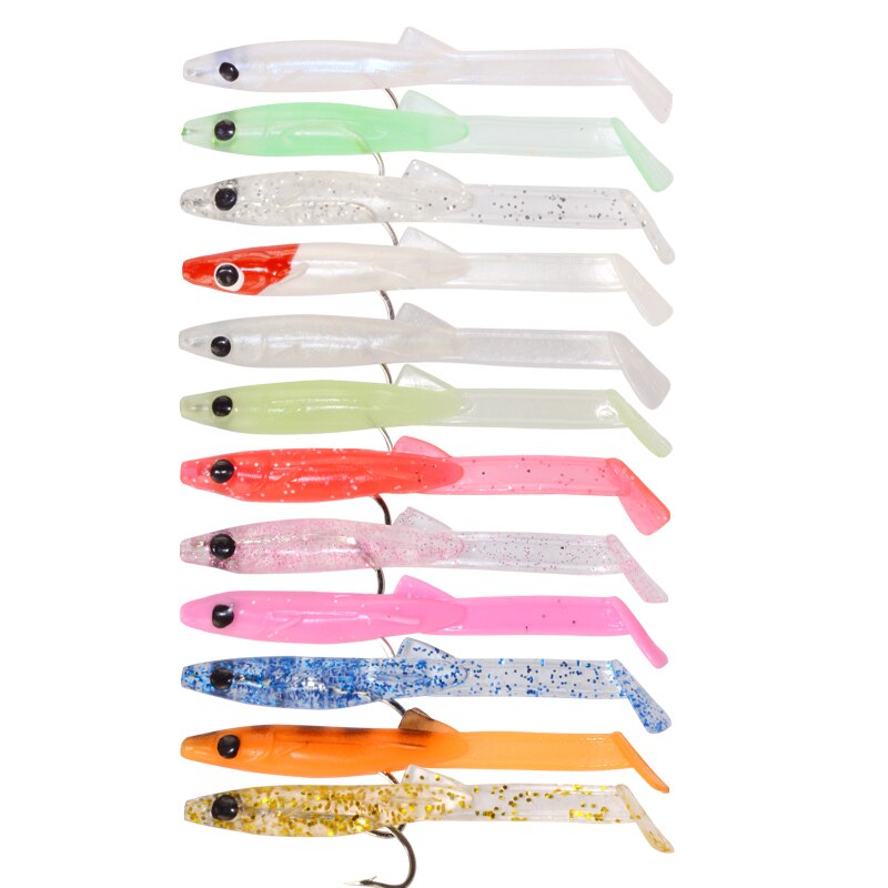 Artificial Afishlure Raglou 55mm 10ps Soft Lure Silicone Fishing Trolling Artificial Bait Spinning