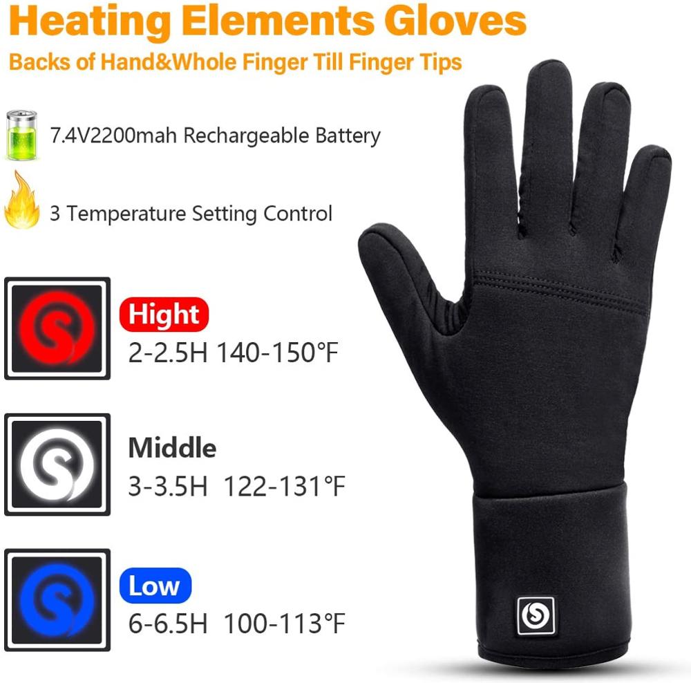 Liner Heated Gloves Winter Warm Skiing Gloves Outdoor Sports Motorcycling Riding Skiing