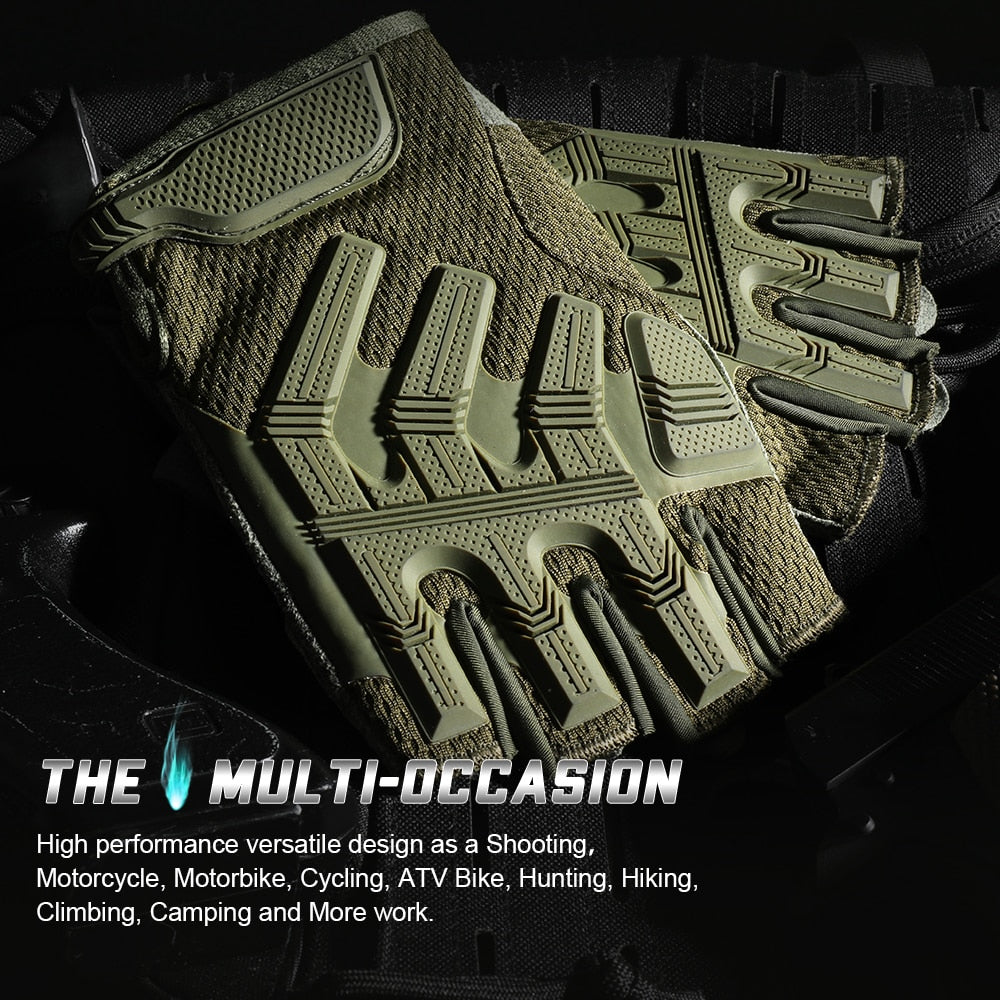 Fingerless Glove Half Finger Gloves Tactical Military Army Mittens SWAT Airsoft Bicycle