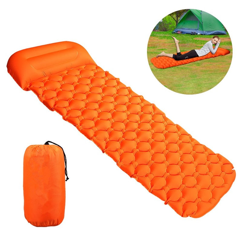 Portable Air Camping Mats Inflatable Bed Mattress Sleeping Pad Fast Filling Air