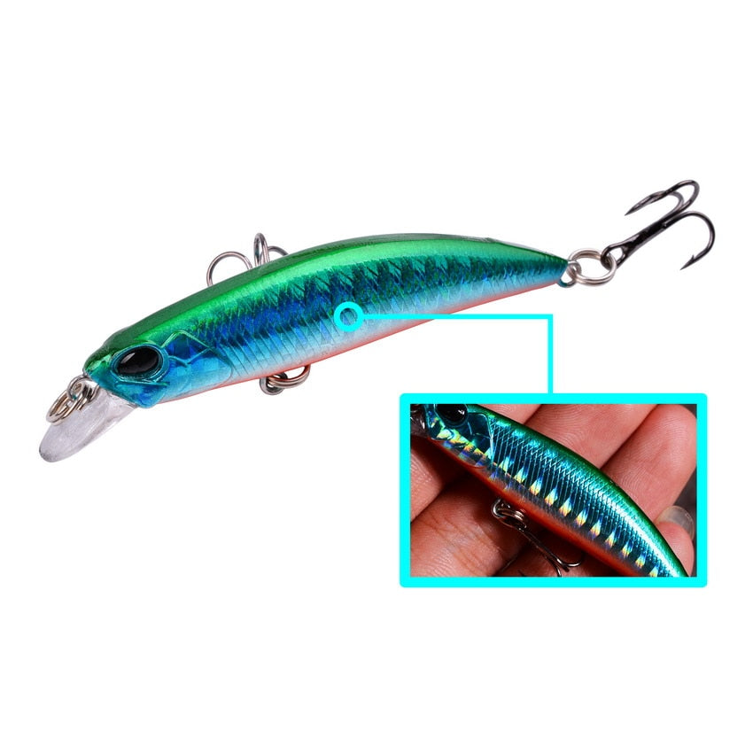 Laser Slow Mixed Minnow Fishing Lure Set Wobbler Crankbait Isca Artificial Hard