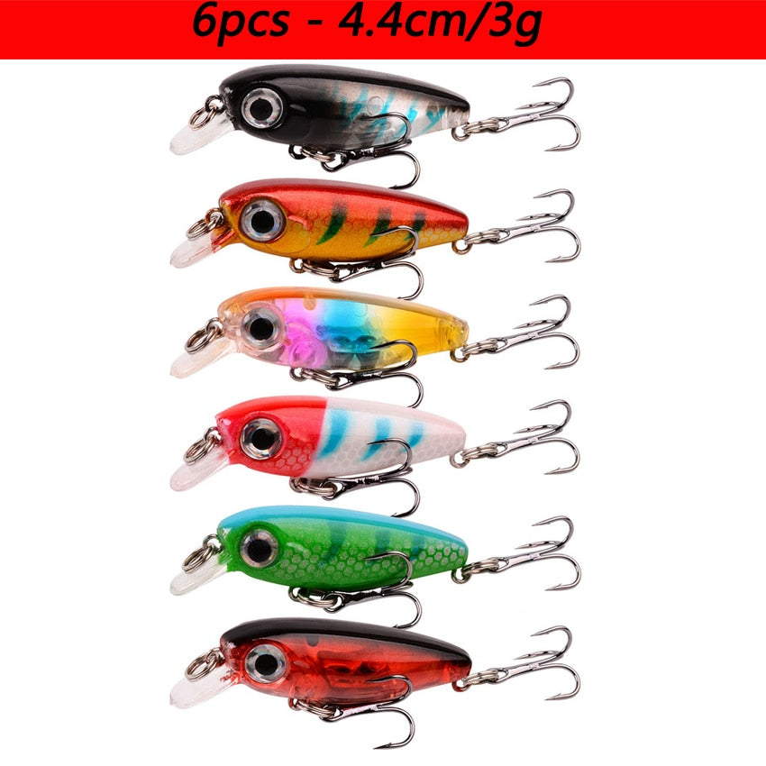 Laser Slow Mixed Minnow Fishing Lure Set Wobbler Crankbait Isca Artificial Hard