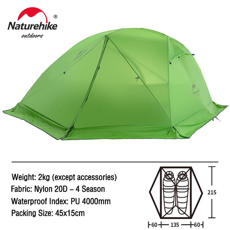 Star River 2 Tent 2 Person Ultralight Waterproof Camping Tent Double Layer 4 Seasons Tent Outdoor