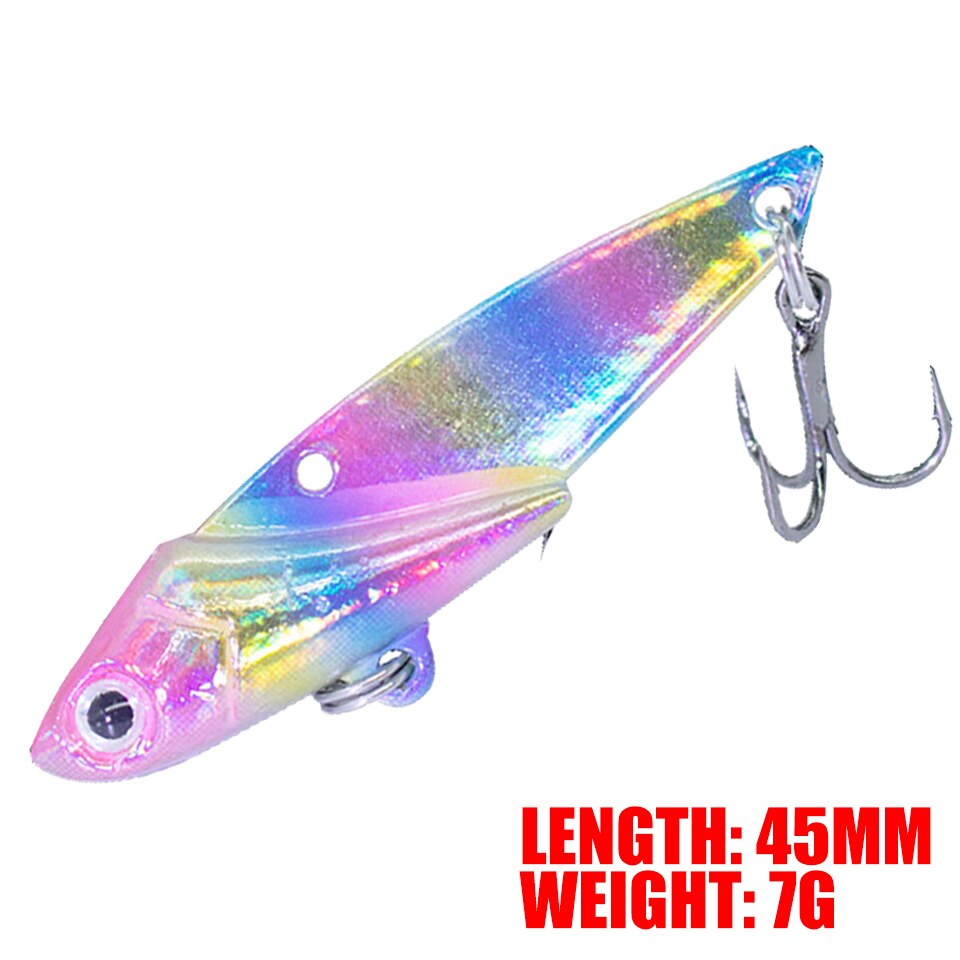 1Pcs Metal VIB FIshing Lure Vibration 3D Eyes Pesca Crank Lures Winter Sinking Hard Bait