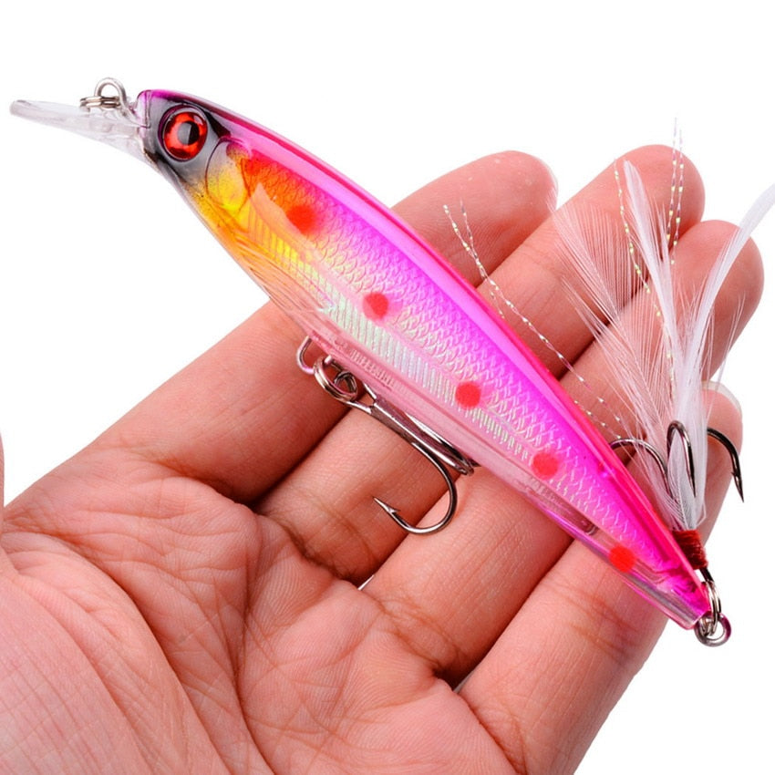 Laser Minnow Fishing Lure 11CM 13G pesca hooks fish wobbler tackle crankbait artificial