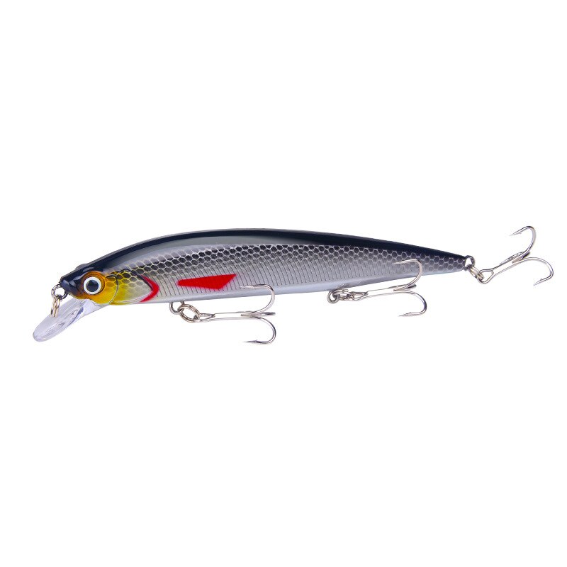 3D Bionic Minnow Fishing Lure Hard Bait with 3 Fishing Hooks Fishing Tackle Lure 3D